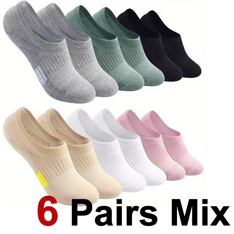 Invisibility Sock Loafer - 6 Pairs Women's Spring Summer Simple