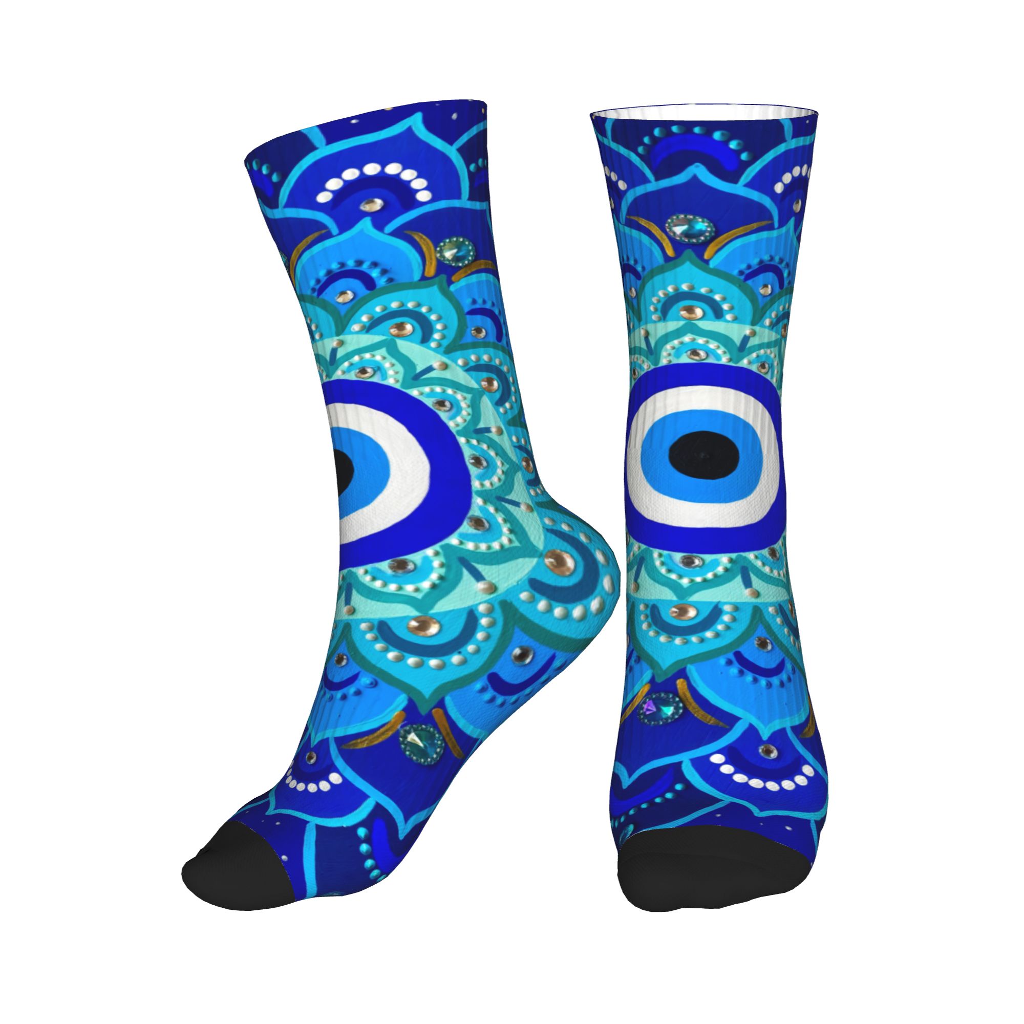 Dress Sock Men - Fashion Mens Mandala Evil Eye Dress