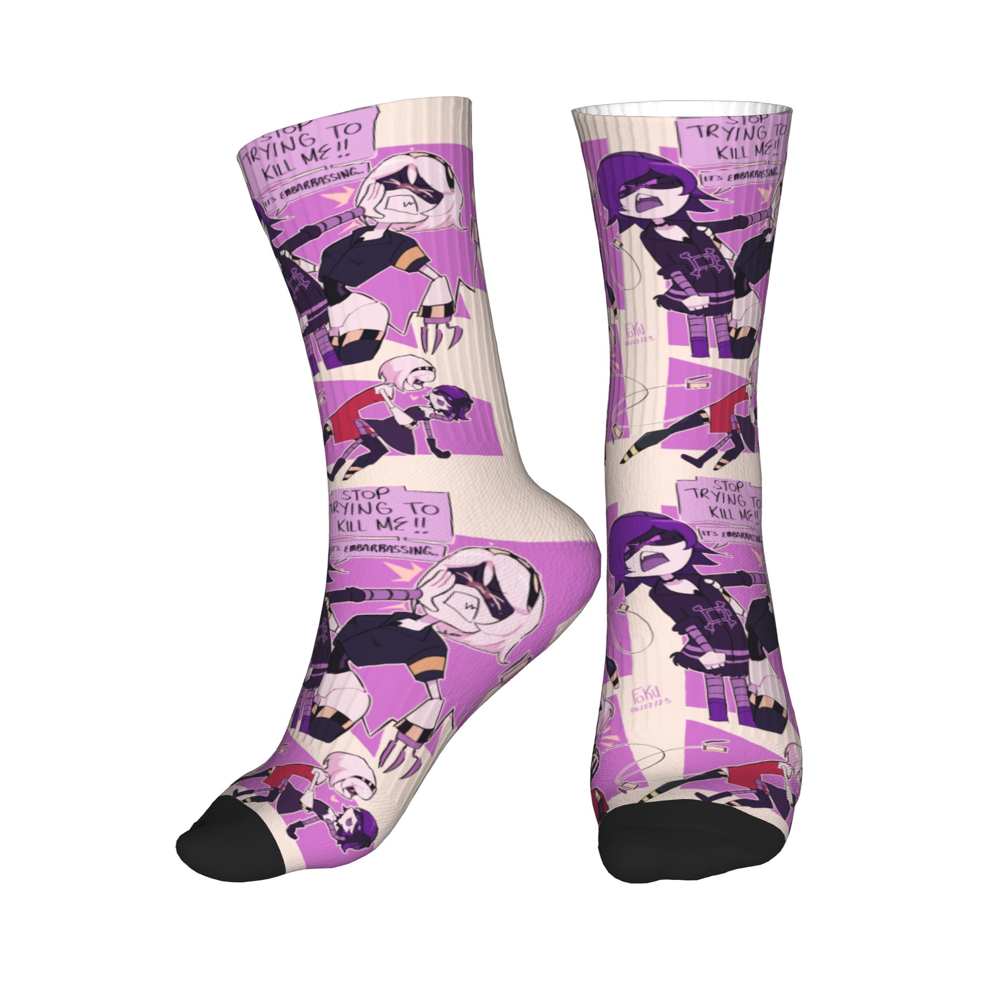 Dress Sock Men - Murder Drones Collage Dress Socks Men