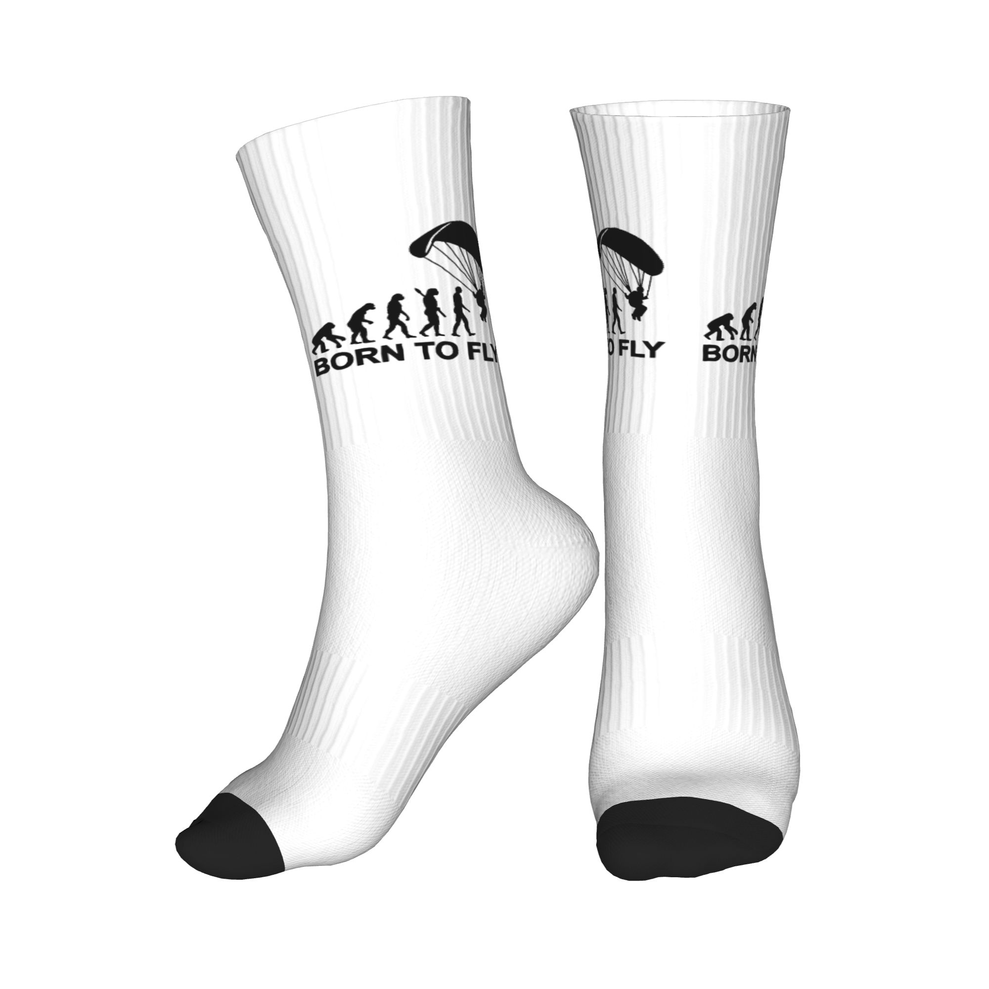 Dress Sock Men - Funny Mens Evolution Skydiving Dress Socks