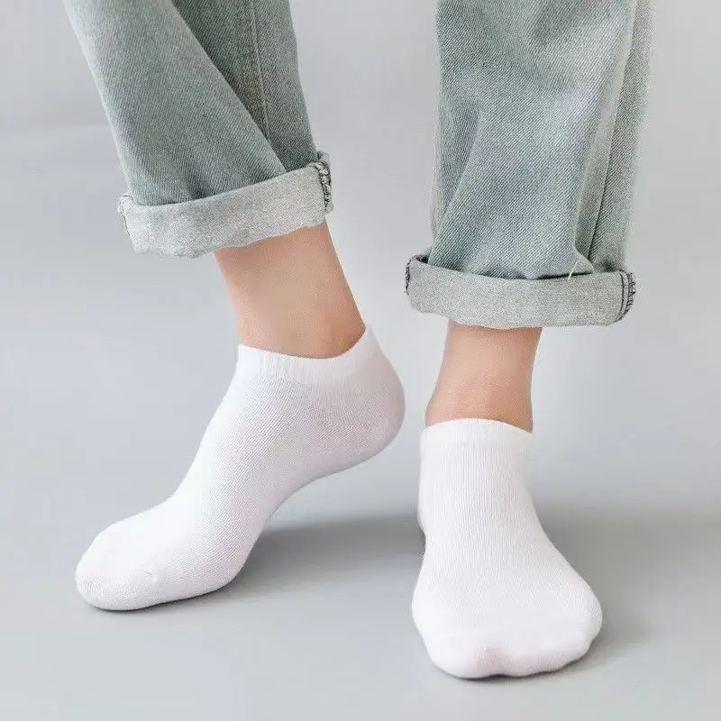 5 Pairs Unisex Casual Plain Co - No Show Sock Women บทวิจารณ์และราคา