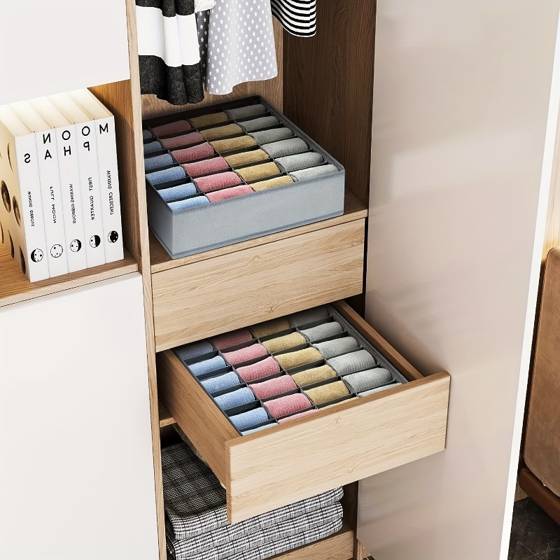 2Pcs 24-Compartment Fabric Soc - Sock Organizer Tray บทวิจารณ์และราคา