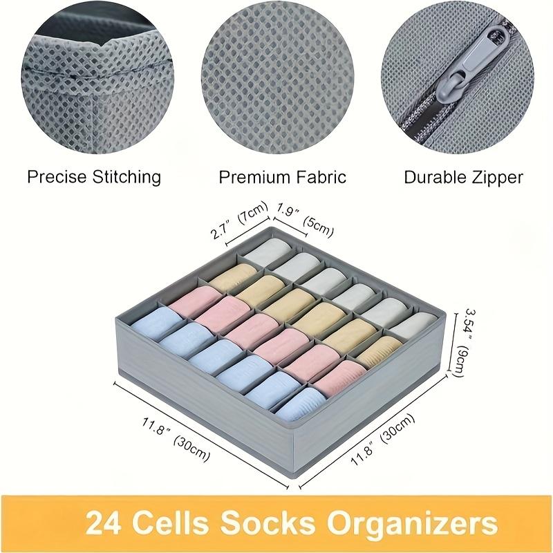 24 Grid Foldable Storage Organ - Sock Organizer Tray บทวิจารณ์และราคา