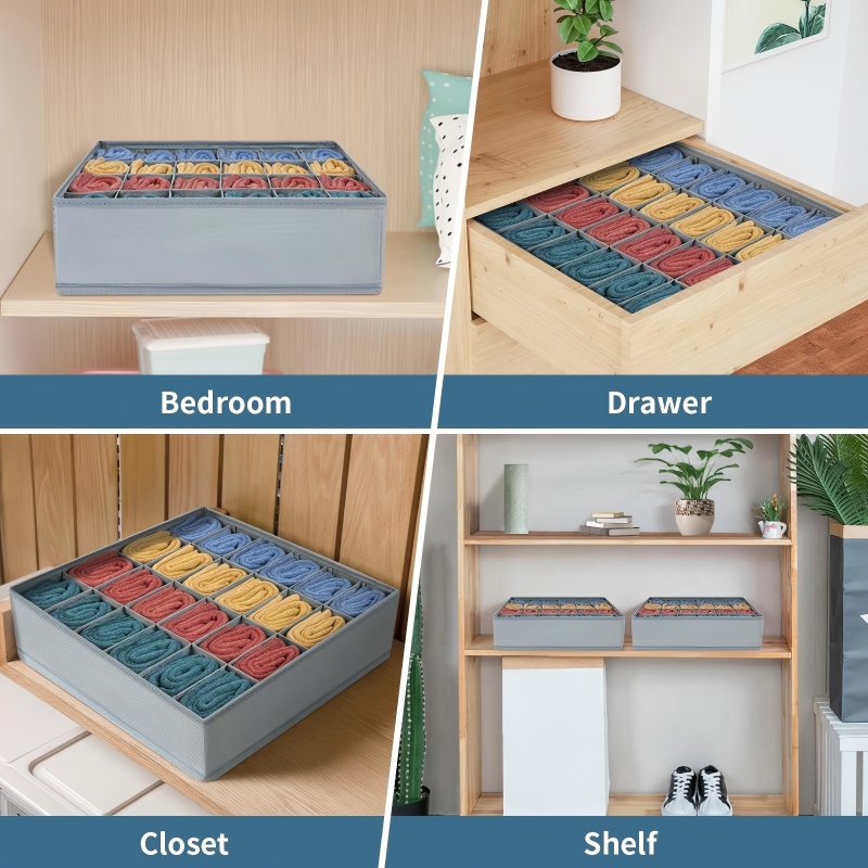 24 Grid Foldable Storage Organ - Sock Organizer Tray บทวิจารณ์และราคา