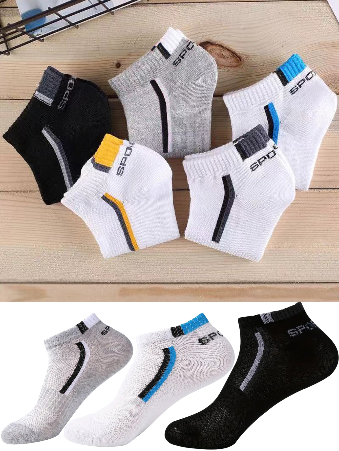 5Pair Men's Anti-Slip Ankle Bo - Ankle Sock Low Cut บทวิจารณ์และราคา