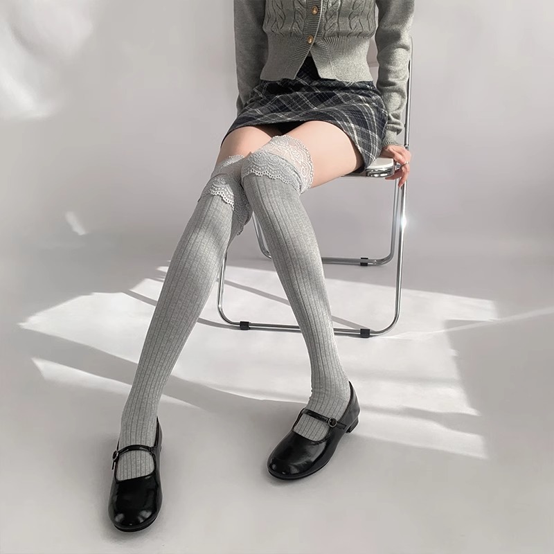 Soft Cotton Thigh High Socks,  - Boot Sock Slouchy บทวิจารณ์และราคา