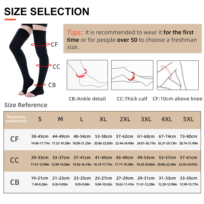1Pair Thigh High Open Toe Medi - Compression Sock Medical บทวิจารณ์และราคา