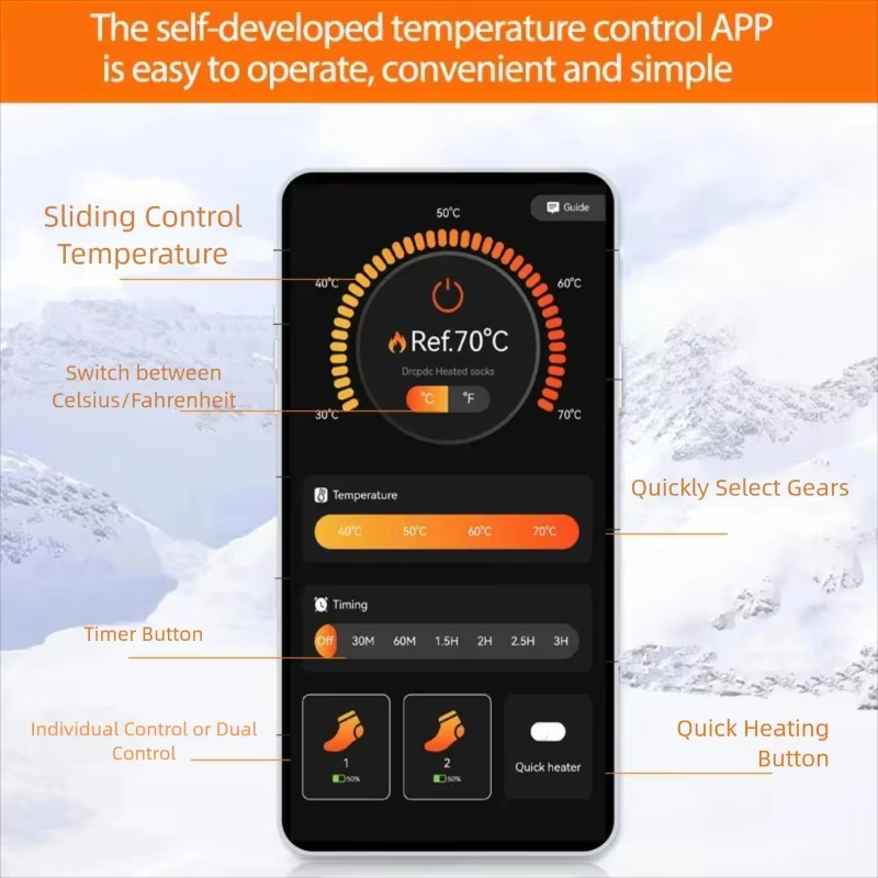 New APP Control Heated Socks 5 - Thermal Sock Winter บทวิจารณ์และราคา
