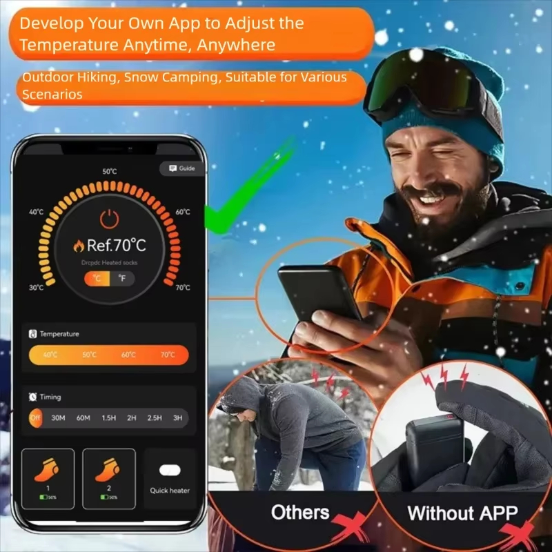 New APP Control Heated Socks 5 - Thermal Sock Winter บทวิจารณ์และราคา