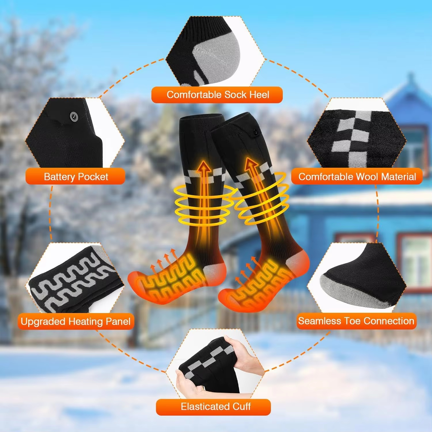 New APP Control Heated Socks 5 - Thermal Sock Winter บทวิจารณ์และราคา