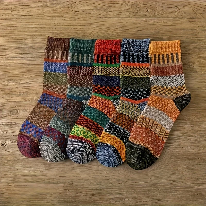 5 pairs of retro ethnic style  - Thermal Sock Winter บทวิจารณ์และราคา