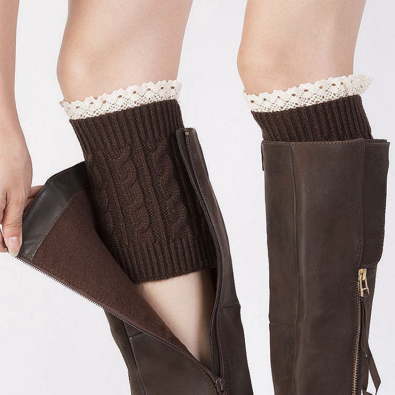 Winter Knit Solid Leg Warmers  - Thermal Sock Winter บทวิจารณ์และราคา