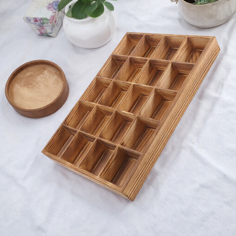 1pc 20-Compartment Wooden Unde - Sock Organizer Tray บทวิจารณ์และราคา