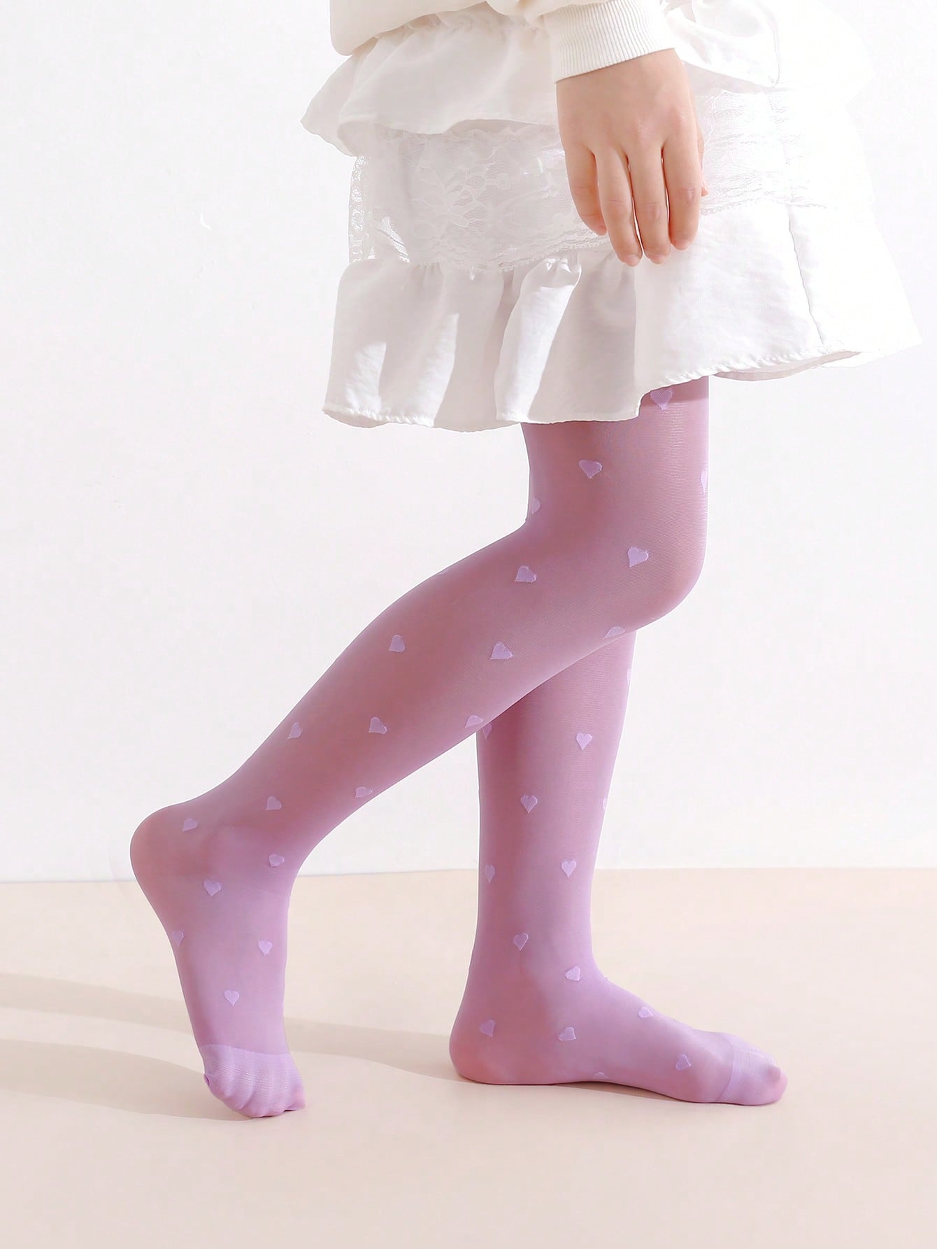 3Pcs Girls Heart Print Tights  - Tights Pantyhose Sheer บทวิจารณ์และราคา