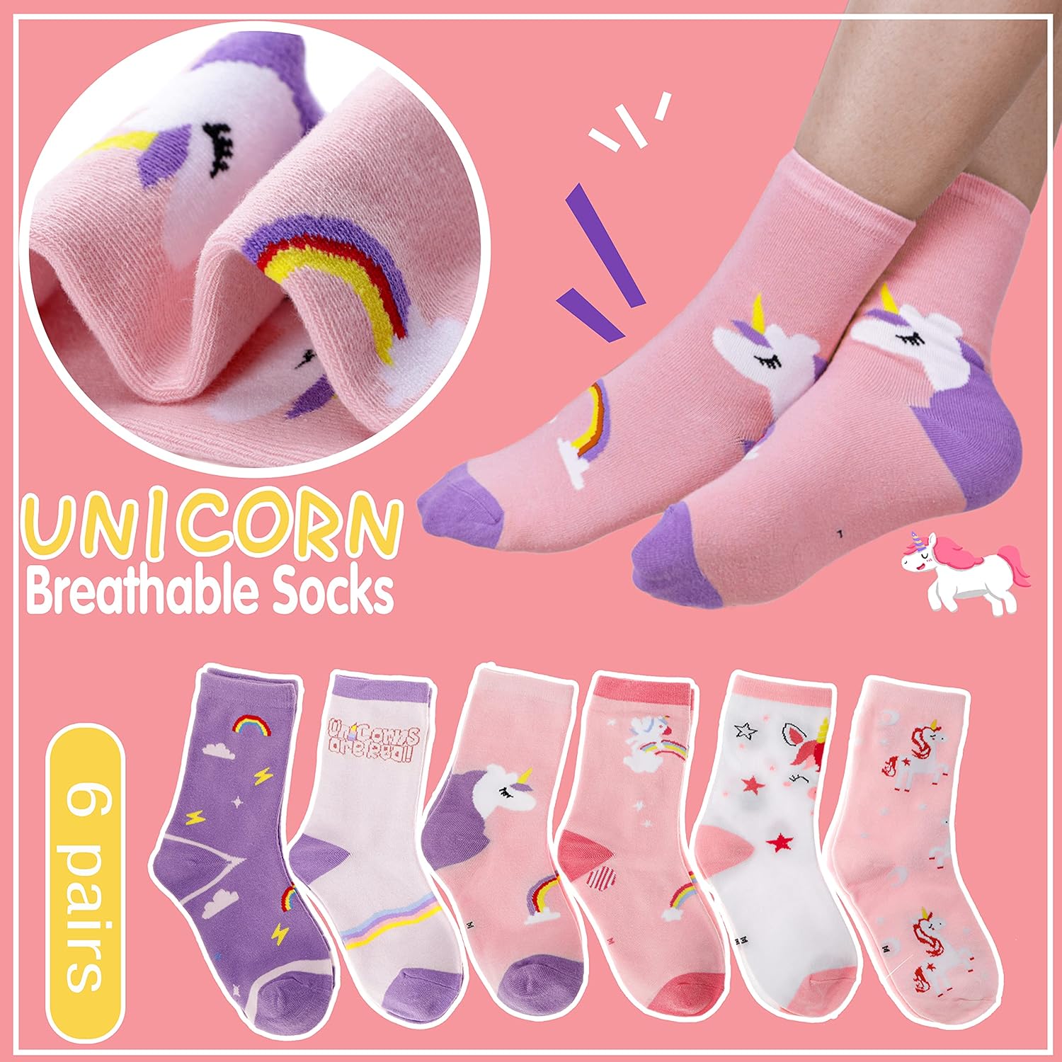 Unicorn Socks Gifts for Girls  - Silk Sock Bamboo บทวิจารณ์และราคา