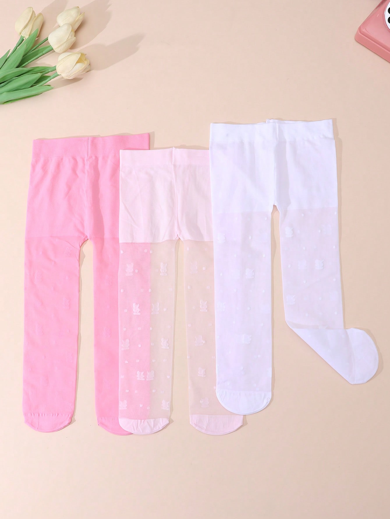 3Pack Girls Rabbit Print Tight - Tights Pantyhose Sheer บทวิจารณ์และราคา