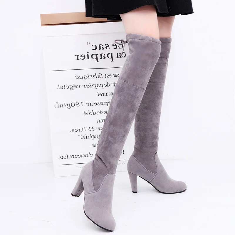 Women's Boots Stretch Fabric O - Knee High Sock Women บทวิจารณ์และราคา