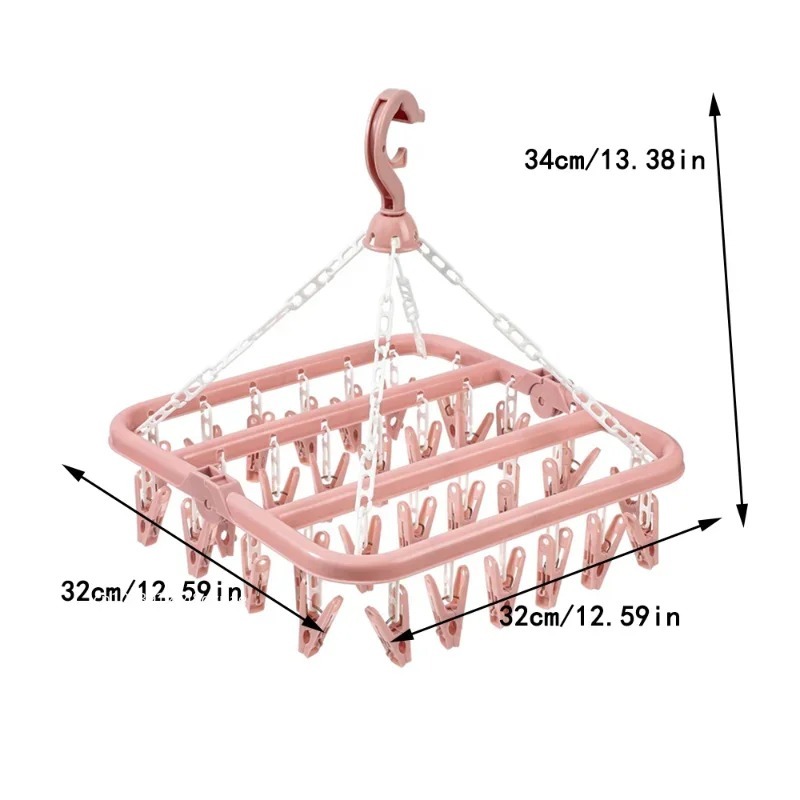 32 Clips Folding Clothes Dryer - Sock Organizer Tray บทวิจารณ์และราคา
