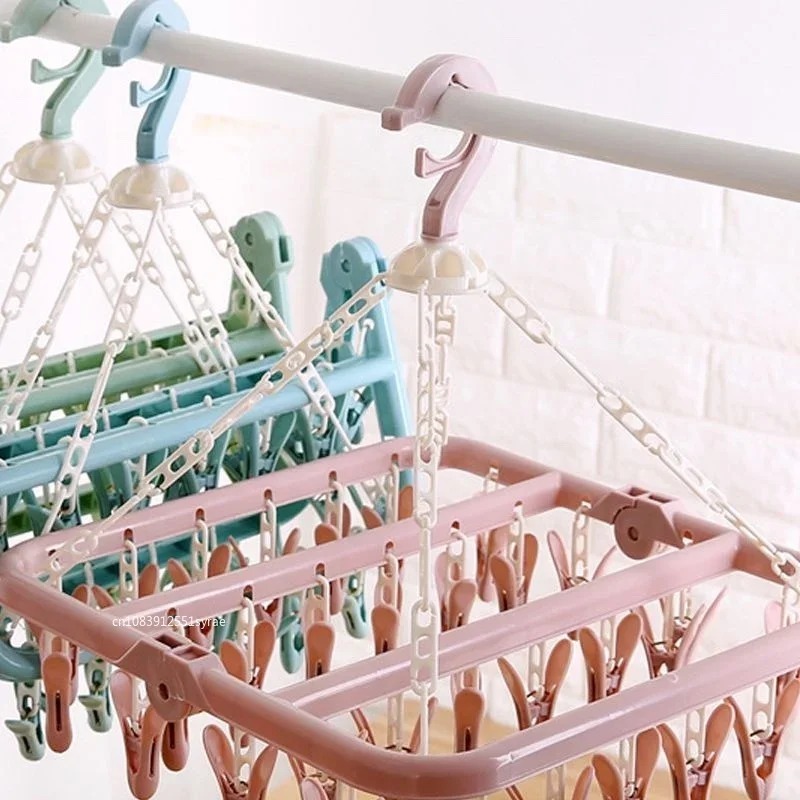 32 Clips Folding Clothes Dryer - Sock Organizer Tray บทวิจารณ์และราคา