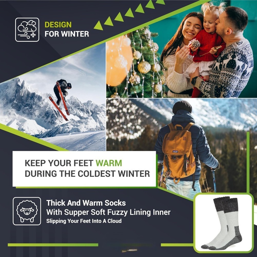 Wool Hiking Socks Thermal Warm - Wool Hiking Sock บทวิจารณ์และราคา