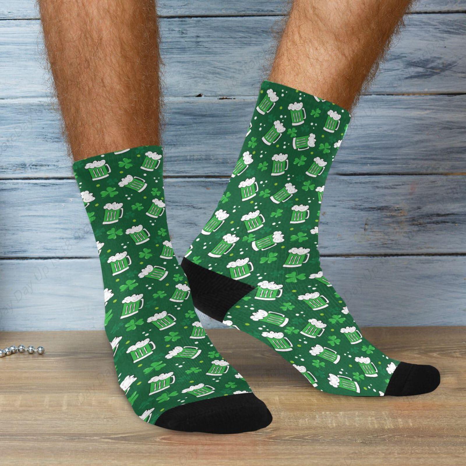 Green Clover Leaf Beer St. Pat - Cotton Crew Sock Pack บทวิจารณ์และราคา
