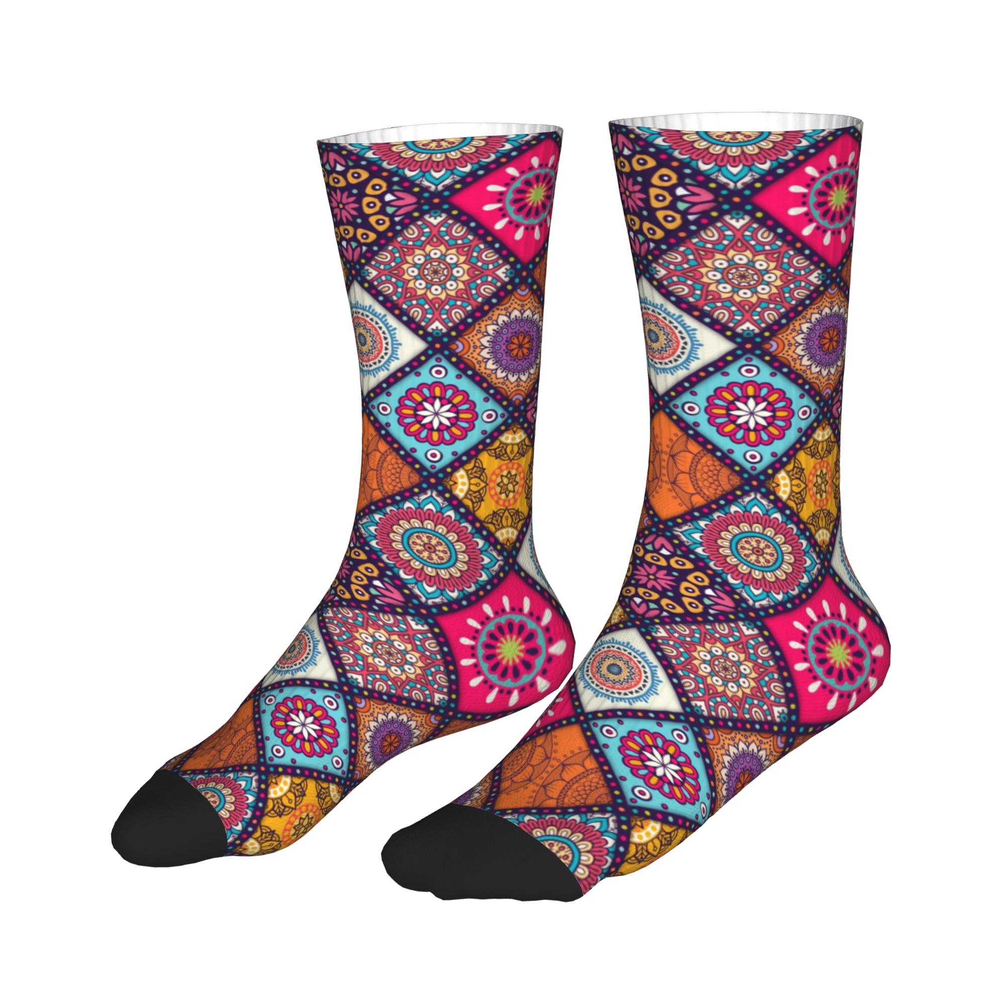 Ethnic Floral Mandalas Pattern - Dress Sock Men บทวิจารณ์และราคา