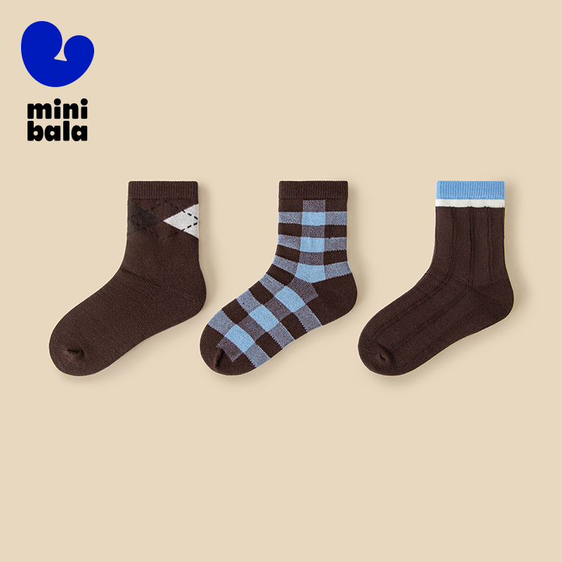 Mini Balabala Kids 3-Pack Sock - Cotton Crew Sock Pack บทวิจารณ์และราคา