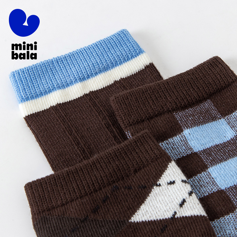 Mini Balabala Kids 3-Pack Sock - Cotton Crew Sock Pack บทวิจารณ์และราคา