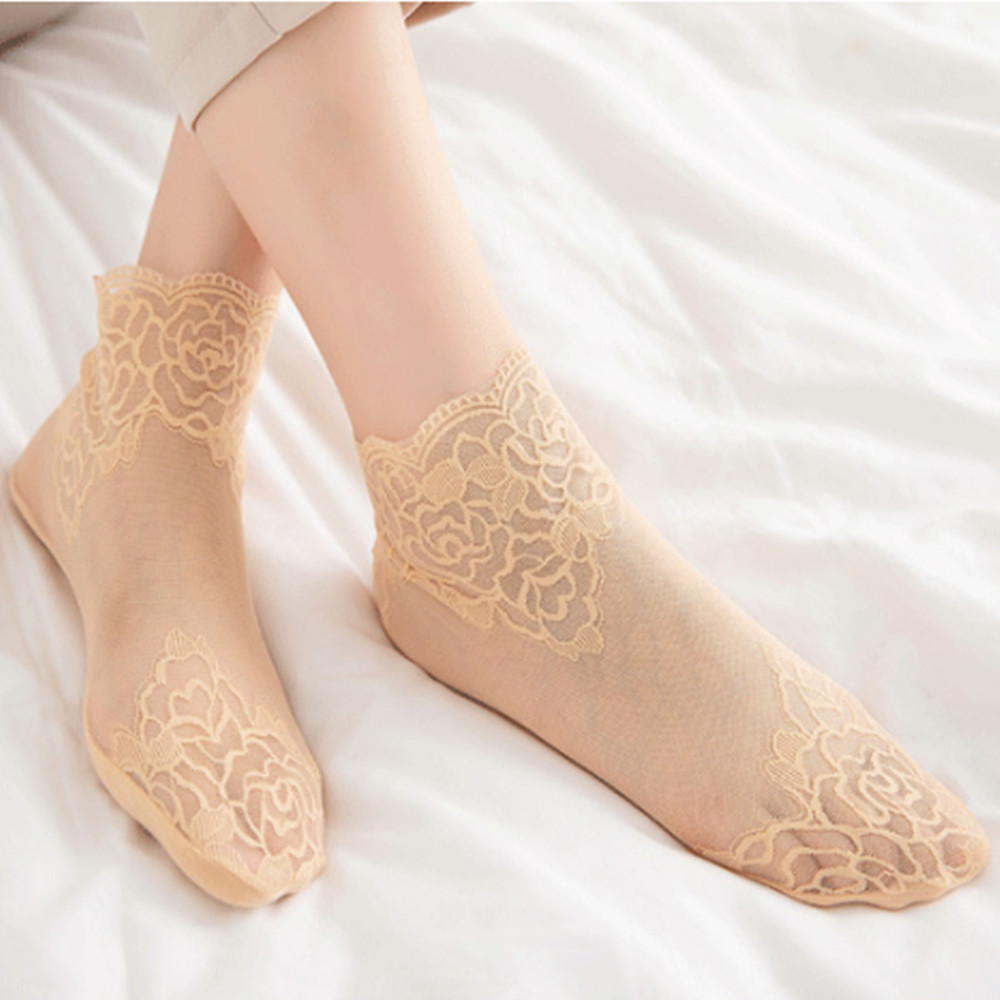 woman Lace rose thin socks Loa - Invisibility Sock Loafer บทวิจารณ์และราคา