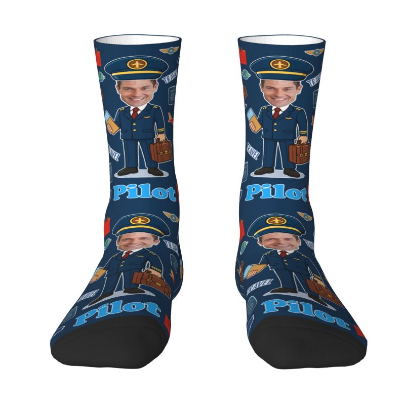 Novelty Men's Funny Pilot Cust - Dress Sock Men บทวิจารณ์และราคา