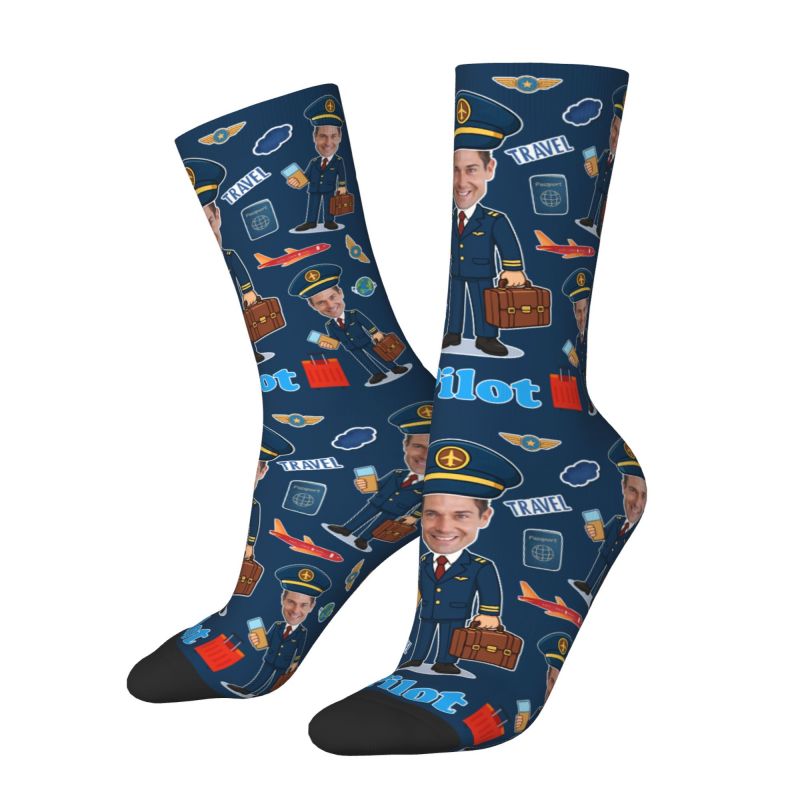 Novelty Men's Funny Pilot Cust - Dress Sock Men บทวิจารณ์และราคา