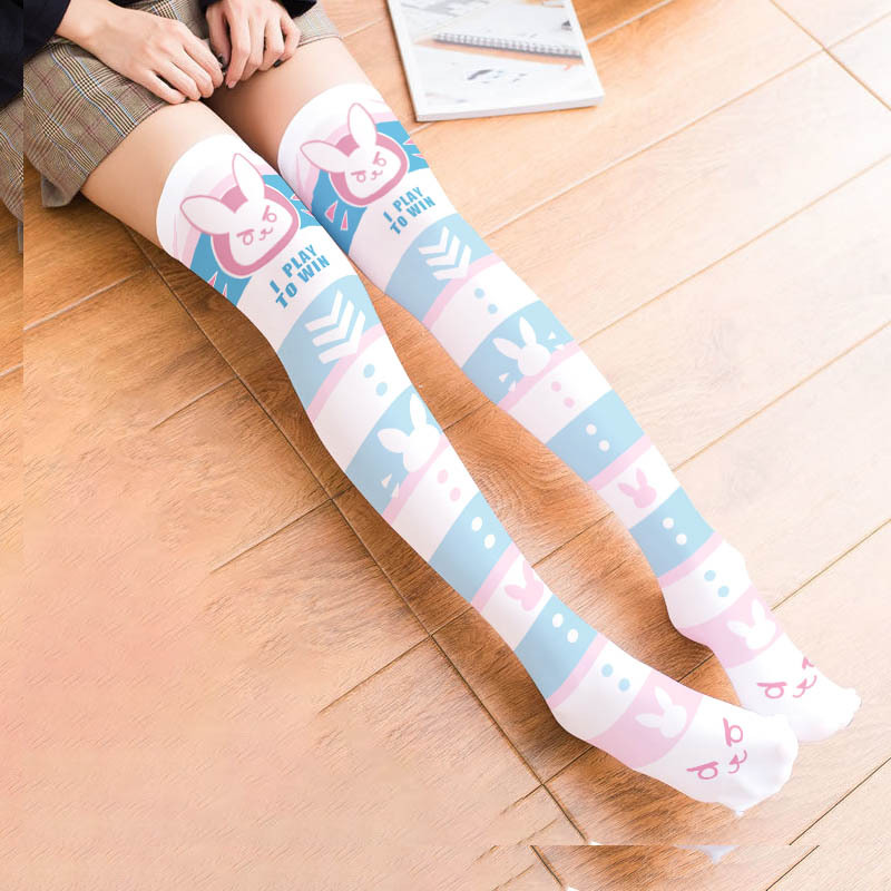 Game OW D.Va Cartoon Printed K - Silk Sock Bamboo บทวิจารณ์และราคา