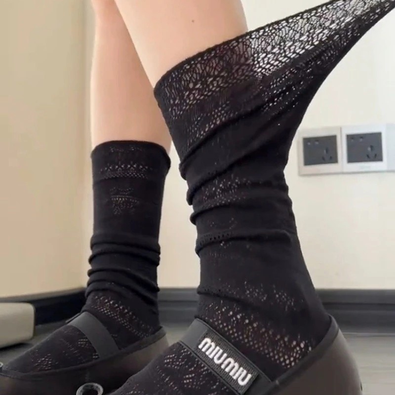 1/4 Pairs Women Lace Trimmed K - Knee High Sock Women บทวิจารณ์และราคา