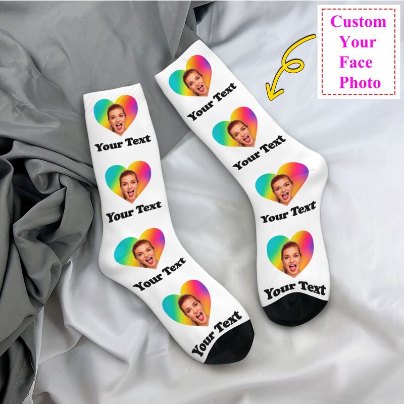 Personalized Photo Text Custom - Dress Sock Men บทวิจารณ์และราคา
