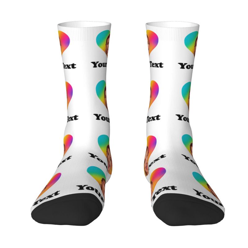 Personalized Photo Text Custom - Dress Sock Men บทวิจารณ์และราคา