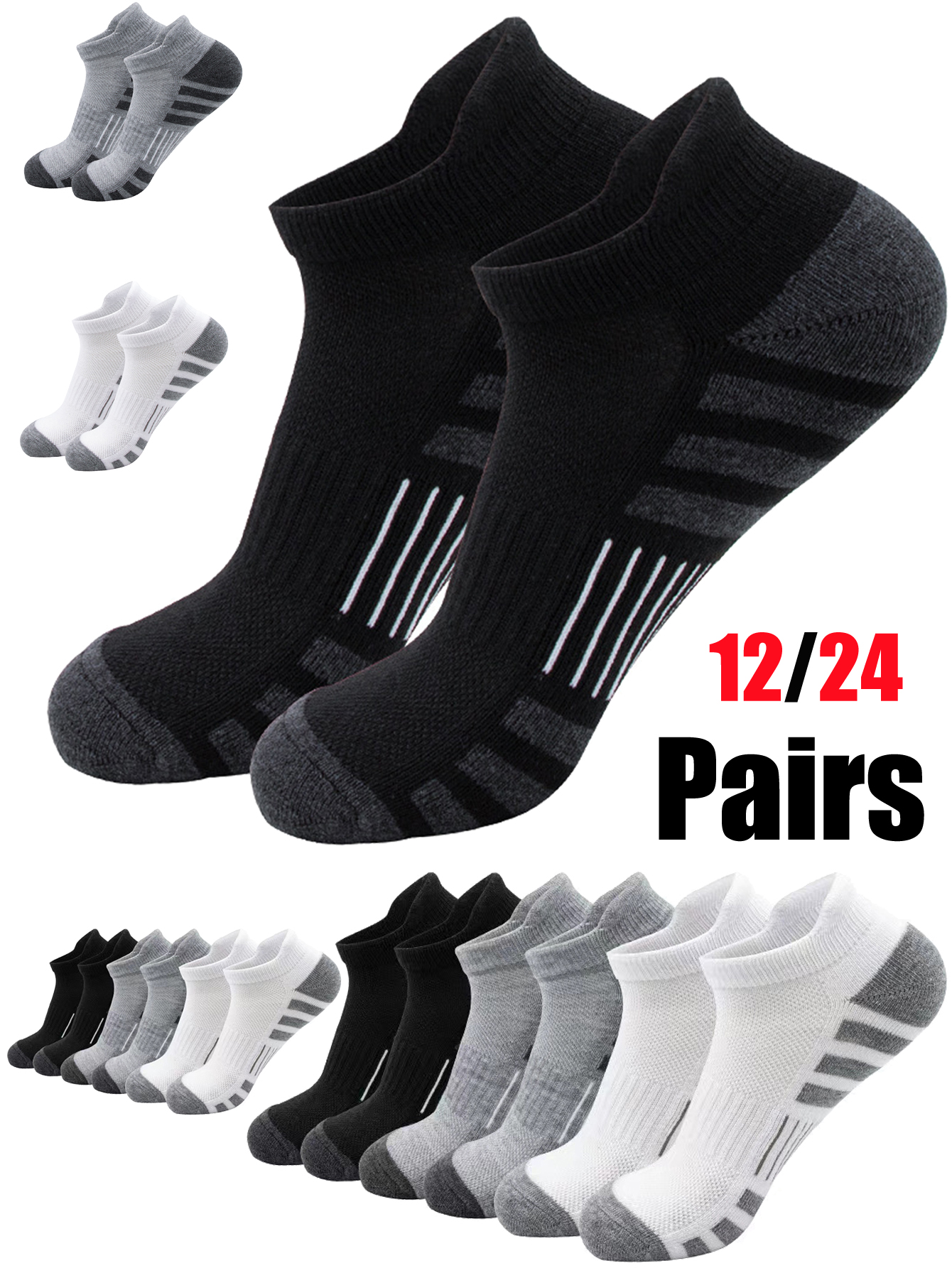 Unisex Low Cut Sports Tab Ankl - Athletic Sock Cushion บทวิจารณ์และราคา