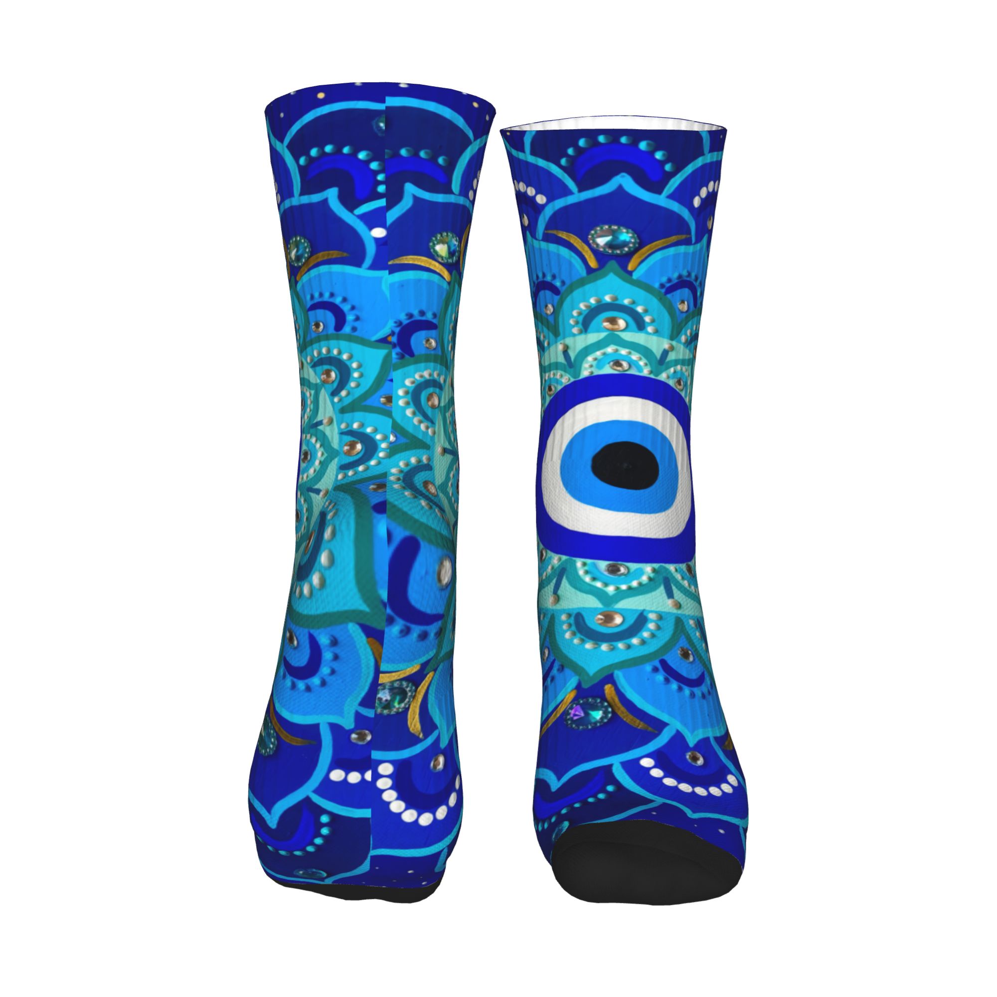 Fashion Mens Mandala Evil Eye  - Dress Sock Men บทวิจารณ์และราคา