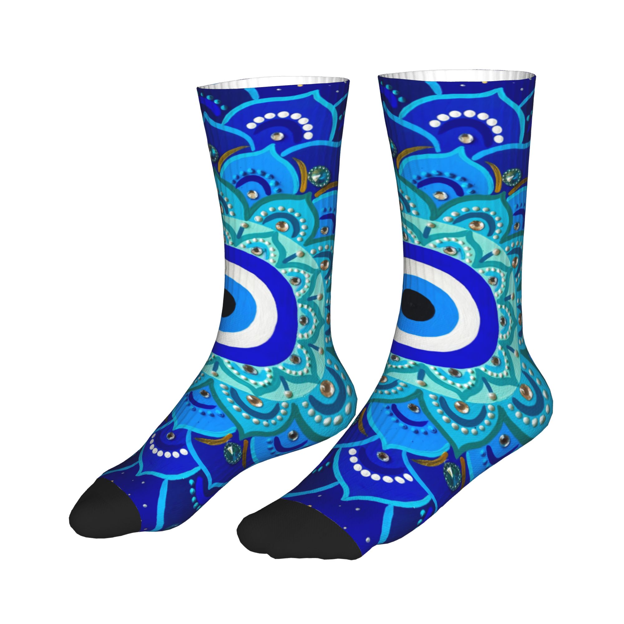 Fashion Mens Mandala Evil Eye  - Dress Sock Men บทวิจารณ์และราคา
