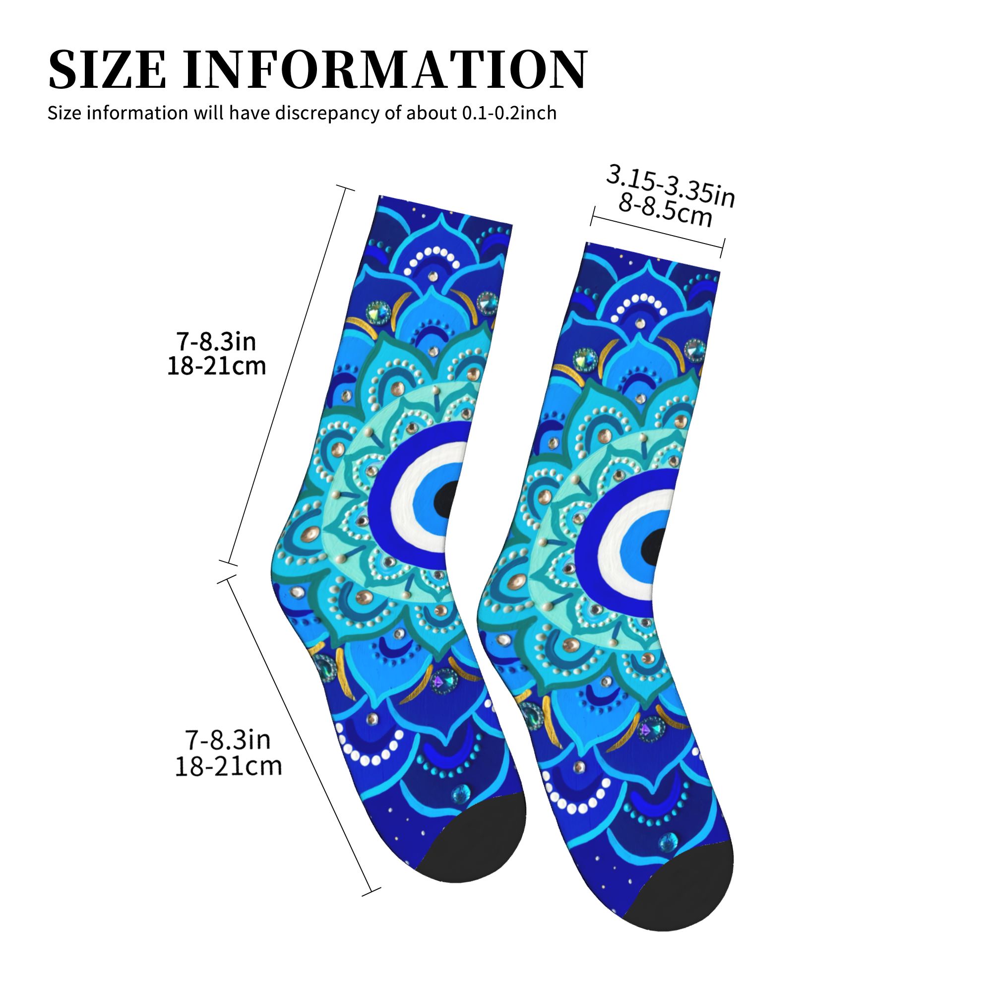 Fashion Mens Mandala Evil Eye  - Dress Sock Men บทวิจารณ์และราคา