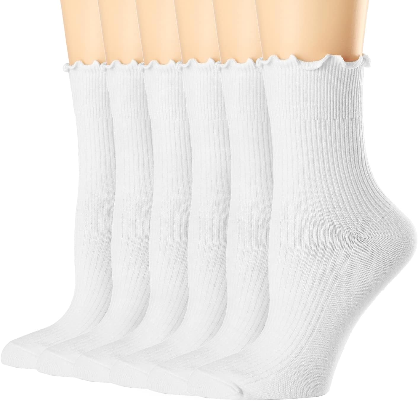 Women's Ruffle Turn-Cuff Casua - Cotton Crew Sock Pack บทวิจารณ์และราคา
