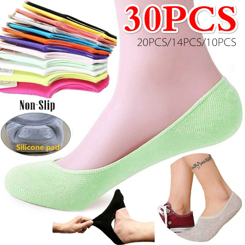 5 Pairs 10PCS Women Socks Nons - Invisibility Sock Loafer บทวิจารณ์และราคา