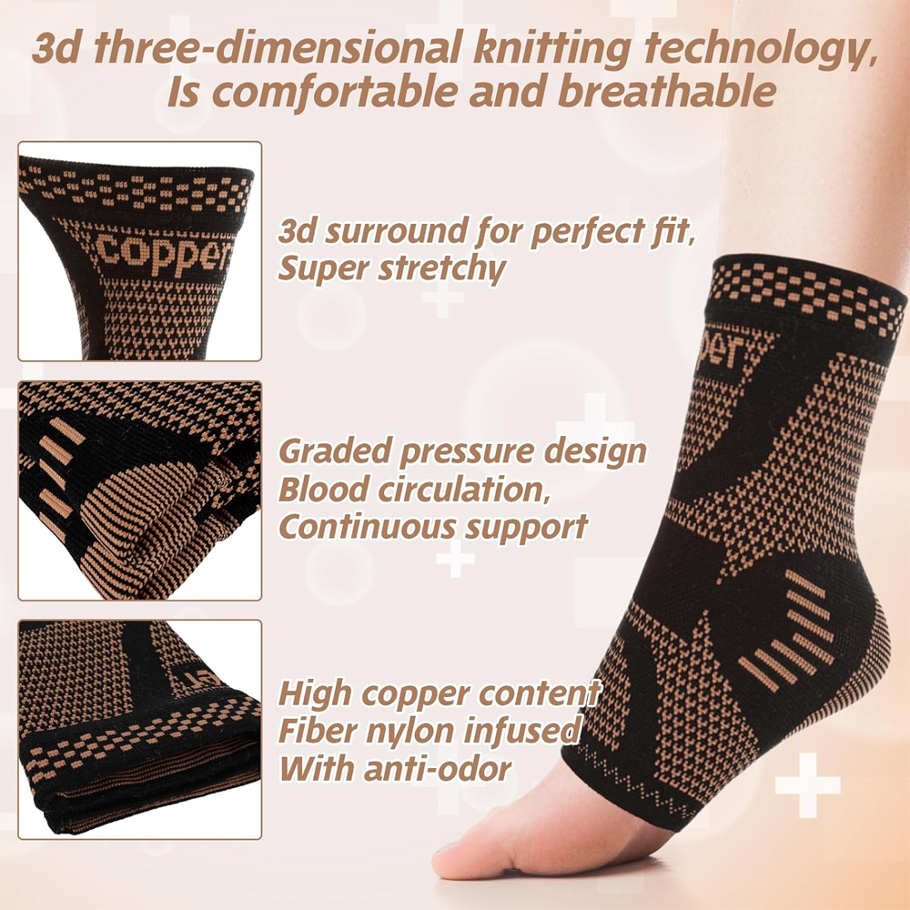 2PCS Copper Ankle Brace Suppor - Ankle Brace Sock บทวิจารณ์และราคา