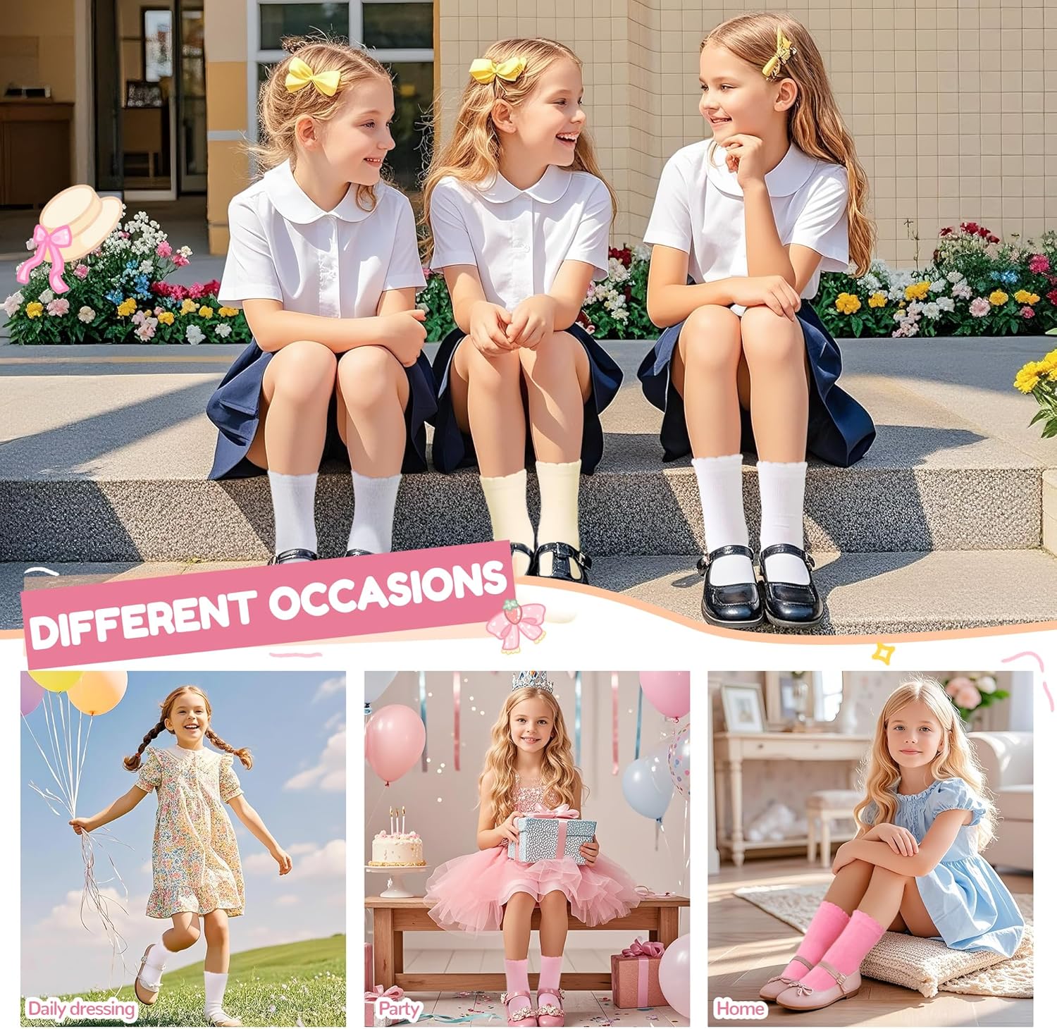 Girls Ruffle Crew Socks Little - Silk Sock Bamboo บทวิจารณ์และราคา