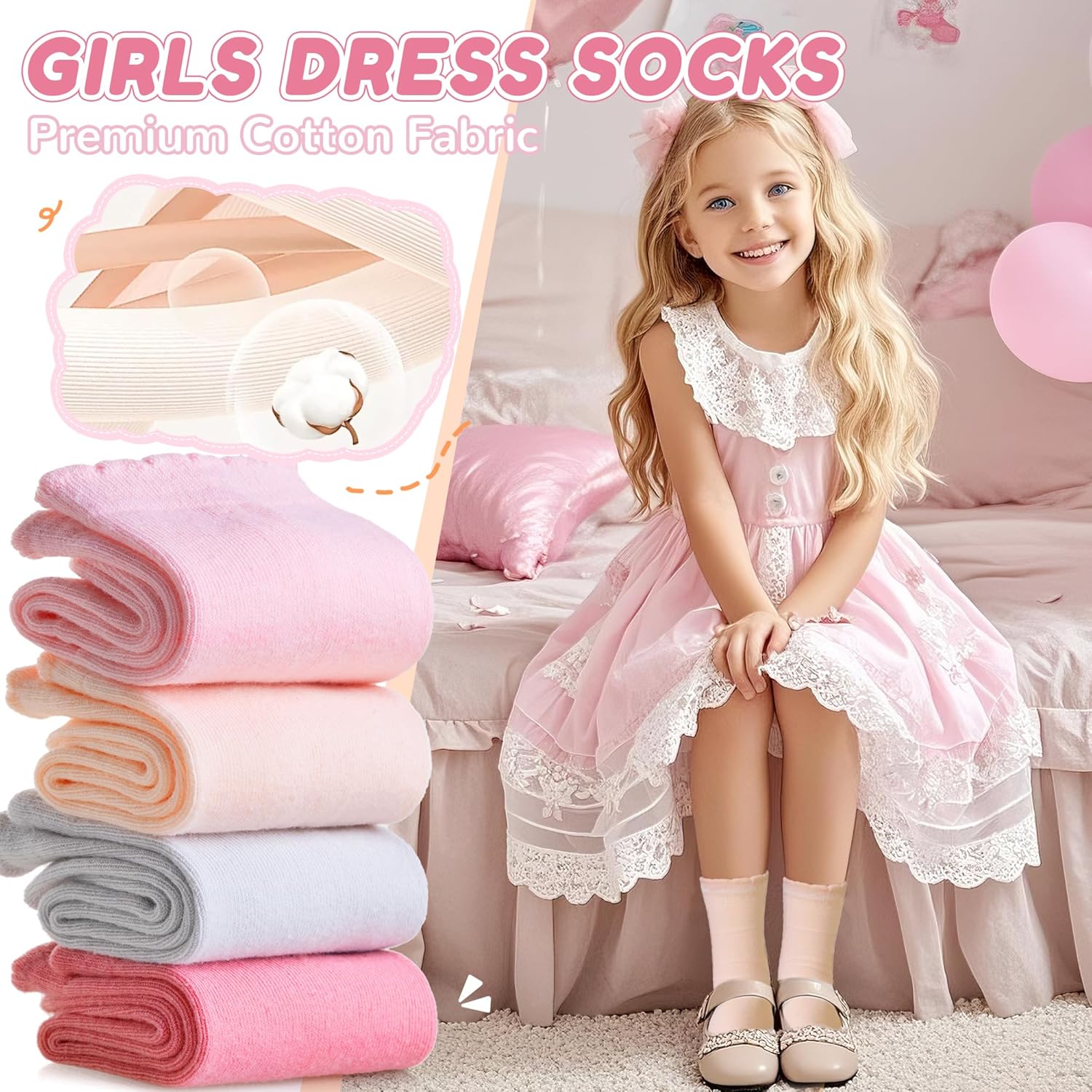 Girls Ruffle Crew Socks Little - Silk Sock Bamboo บทวิจารณ์และราคา