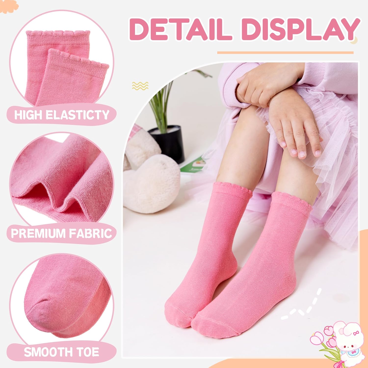 Girls Ruffle Crew Socks Little - Silk Sock Bamboo บทวิจารณ์และราคา