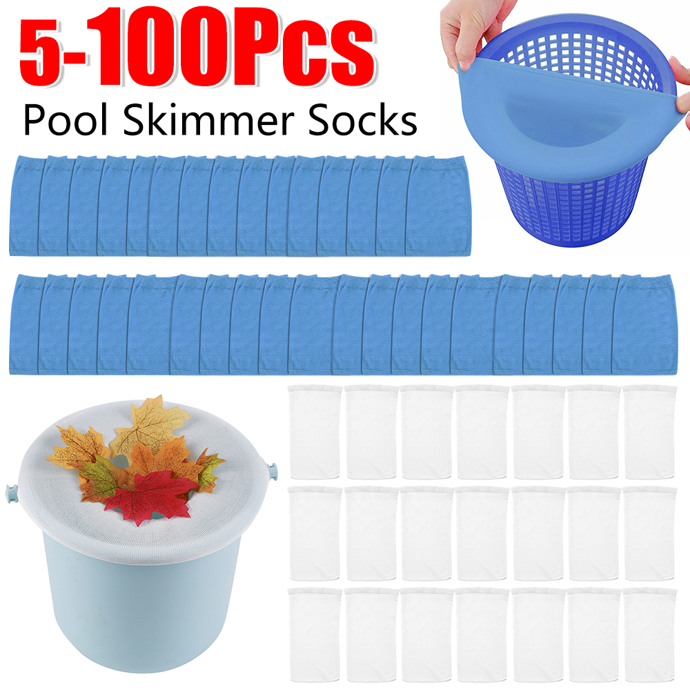 100-5PCS Pool Skimmer Socks El - Sock Organizer Tray บทวิจารณ์และราคา