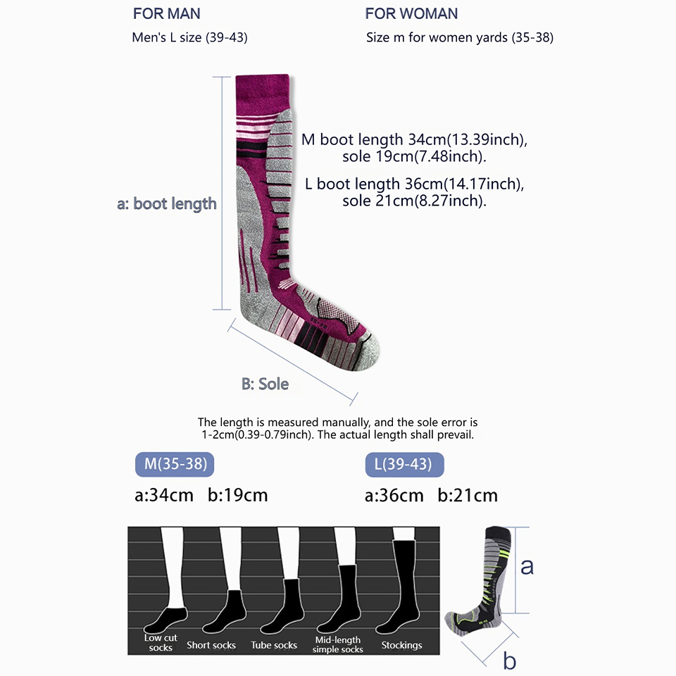 GTUBIKE 1 Pair New Merino Wool - Wool Hiking Sock บทวิจารณ์และราคา