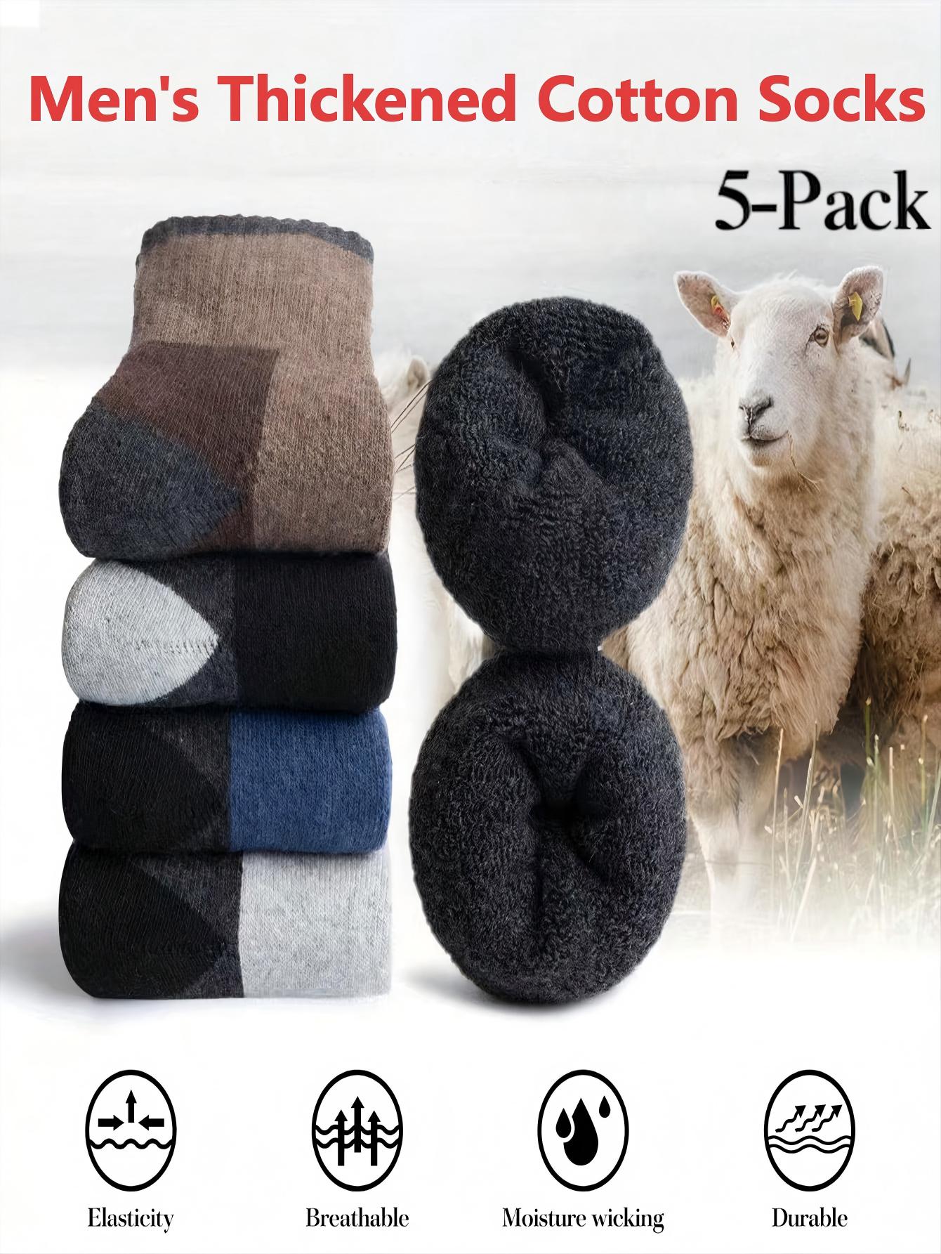 Men’s Thick Crew Socks 5-Pack, - Cotton Crew Sock Pack บทวิจารณ์และราคา
