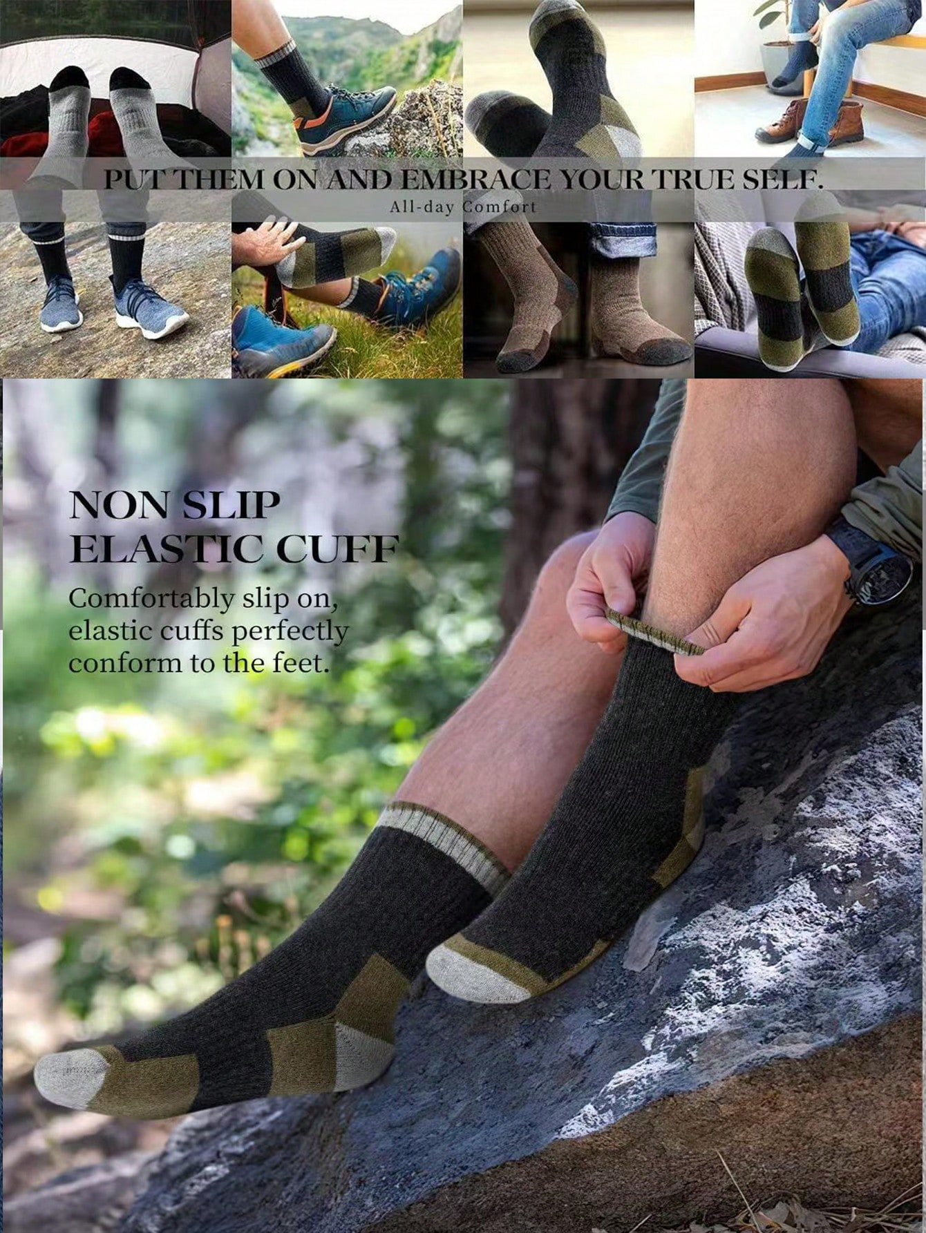 Men’s Thick Crew Socks 5-Pack, - Cotton Crew Sock Pack บทวิจารณ์และราคา