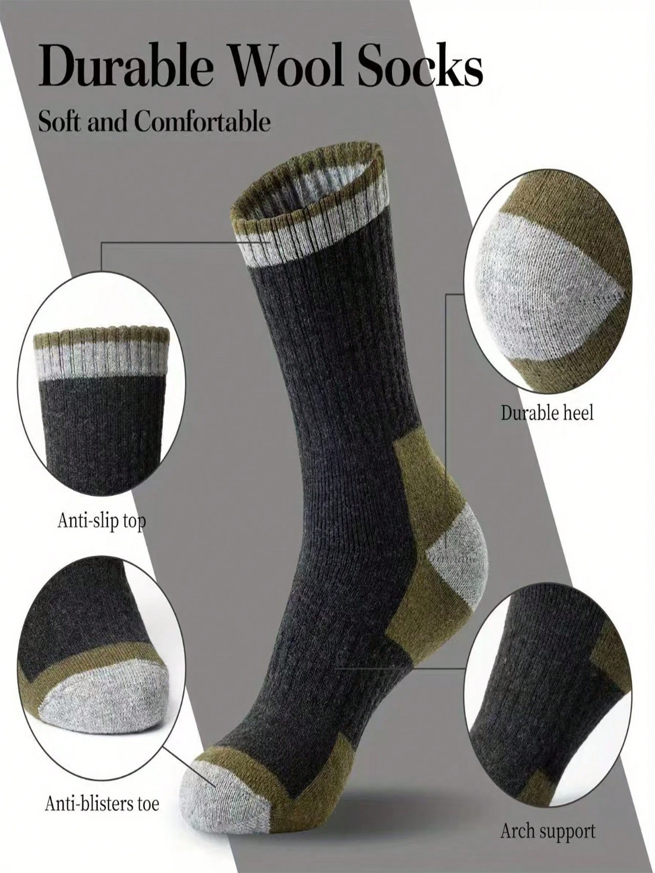 Men’s Thick Crew Socks 5-Pack, - Cotton Crew Sock Pack บทวิจารณ์และราคา